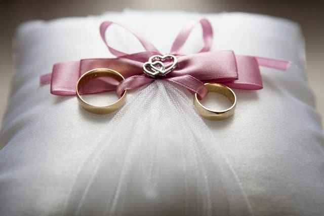 wedding rings pillow