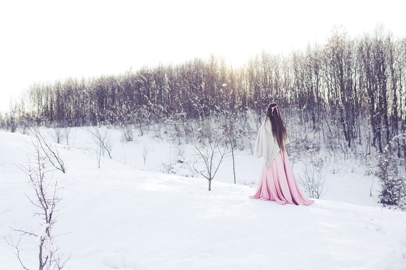 woman walking winter