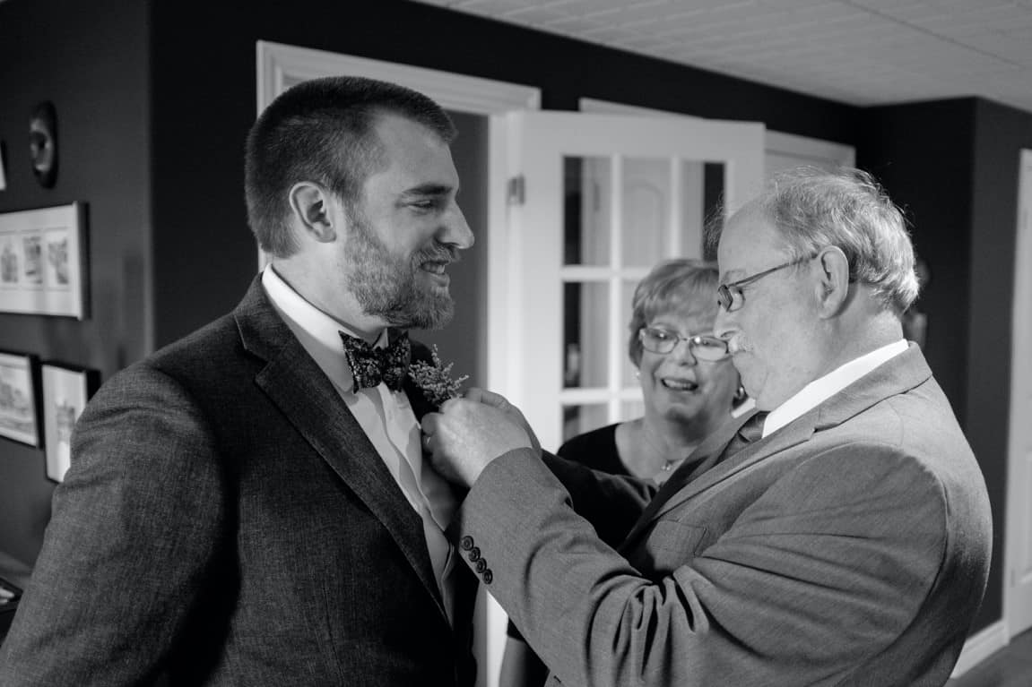 dad groom monochrome