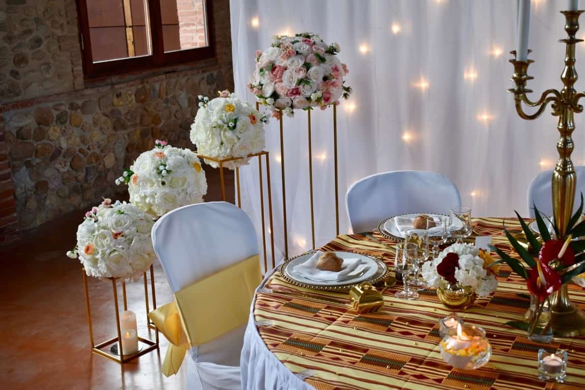 table wedding flowers