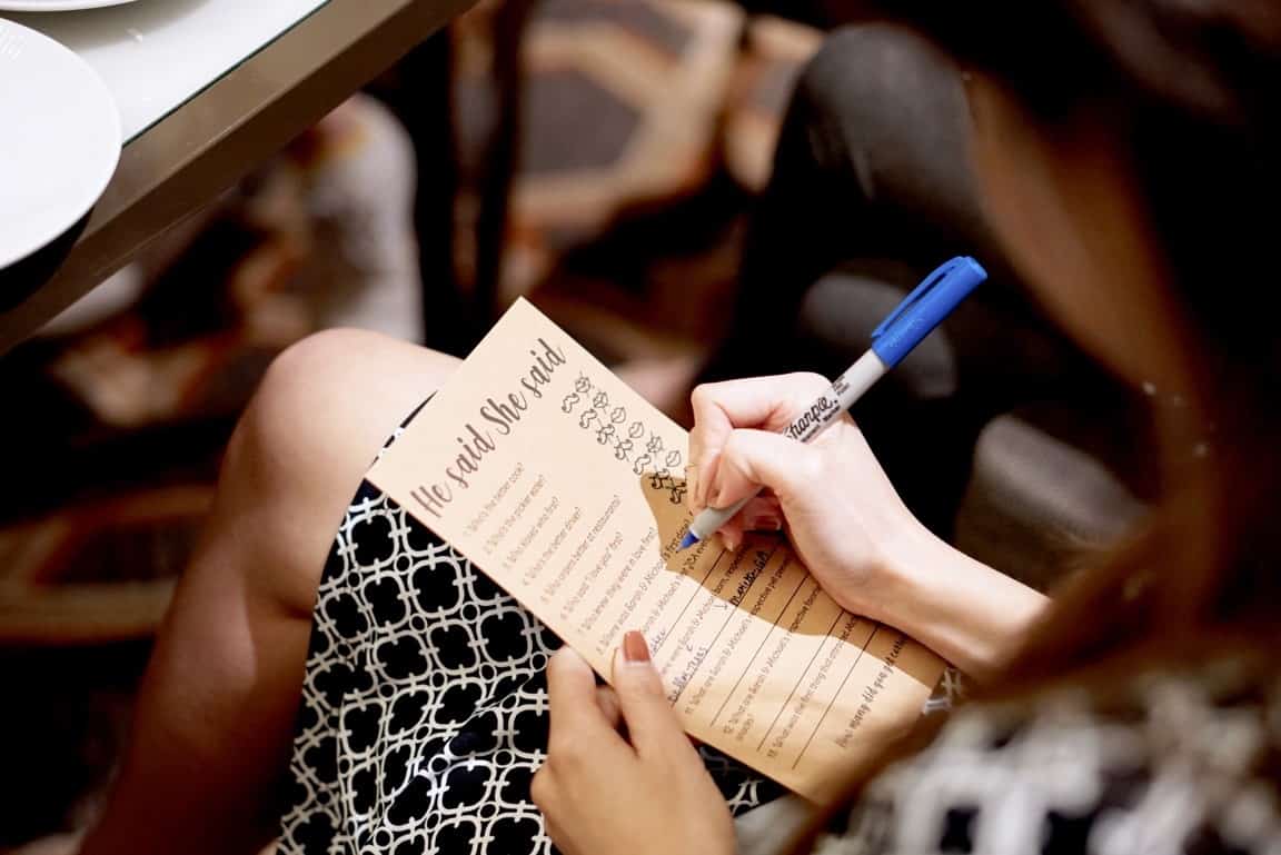 woman filling up paper