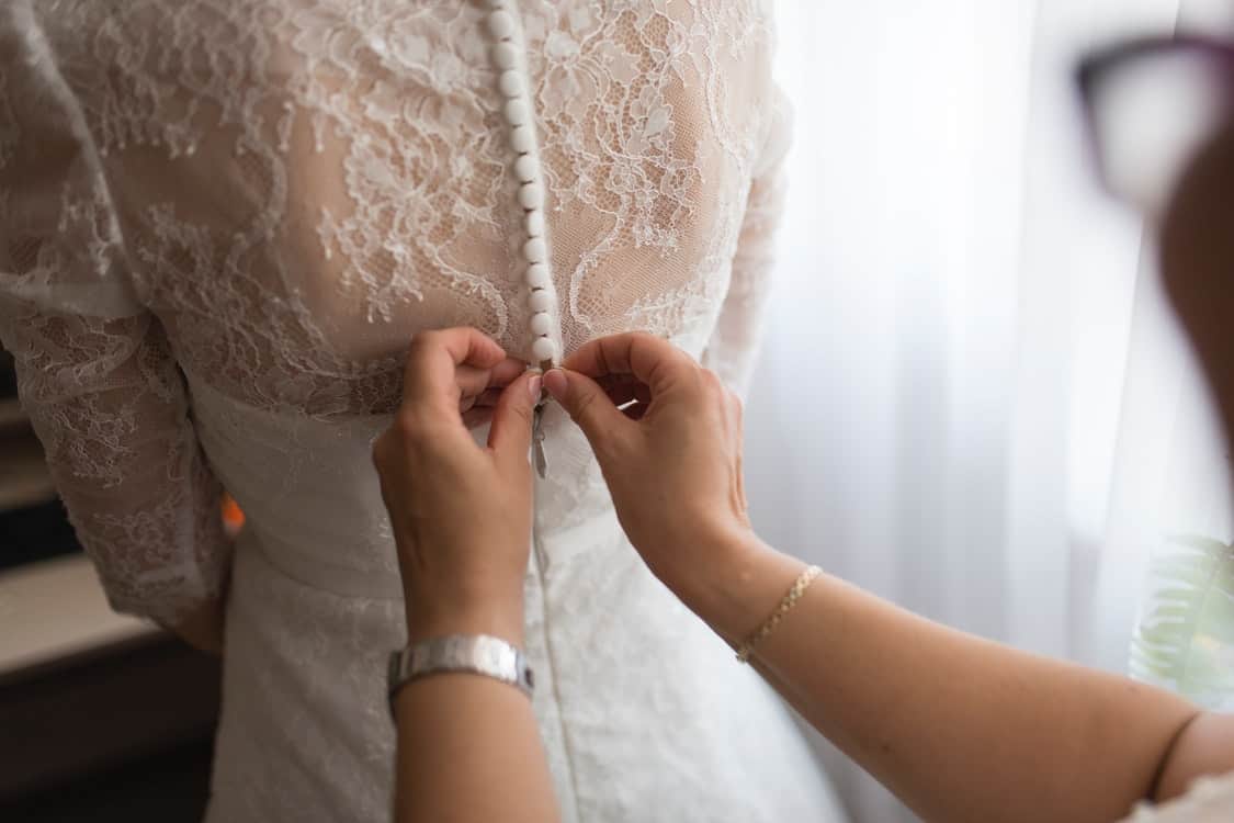 fitting wedding gown