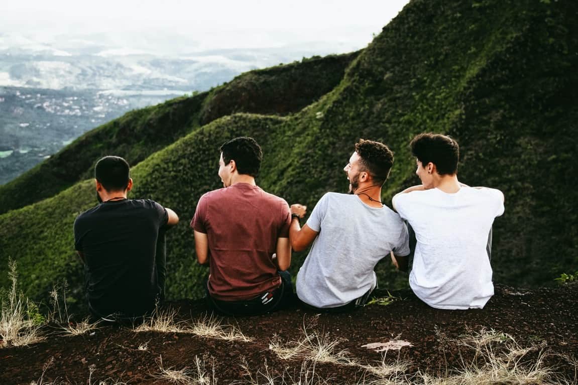 men friends sitting