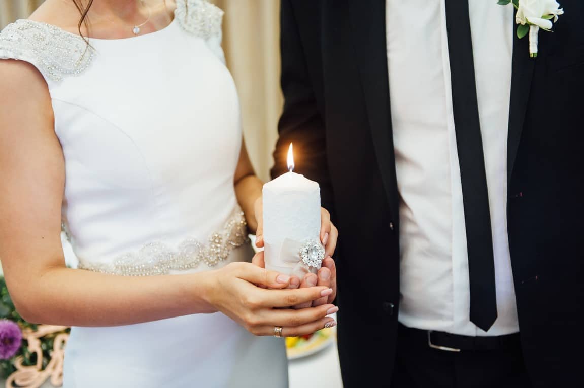 bride groom candle