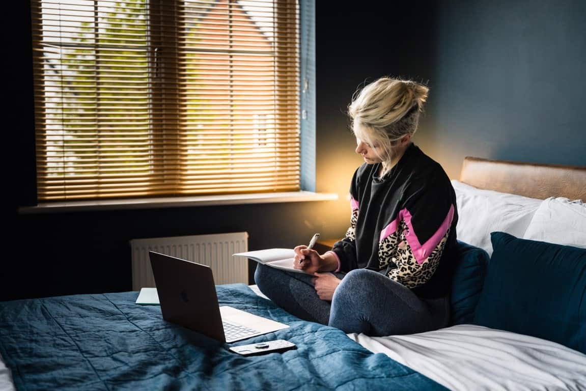 woman writing speech