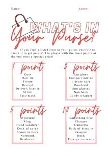 What's In Your Purse Bridal Shower Game (3 Free PDFs)