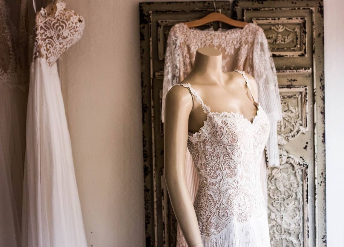 wedding dress display