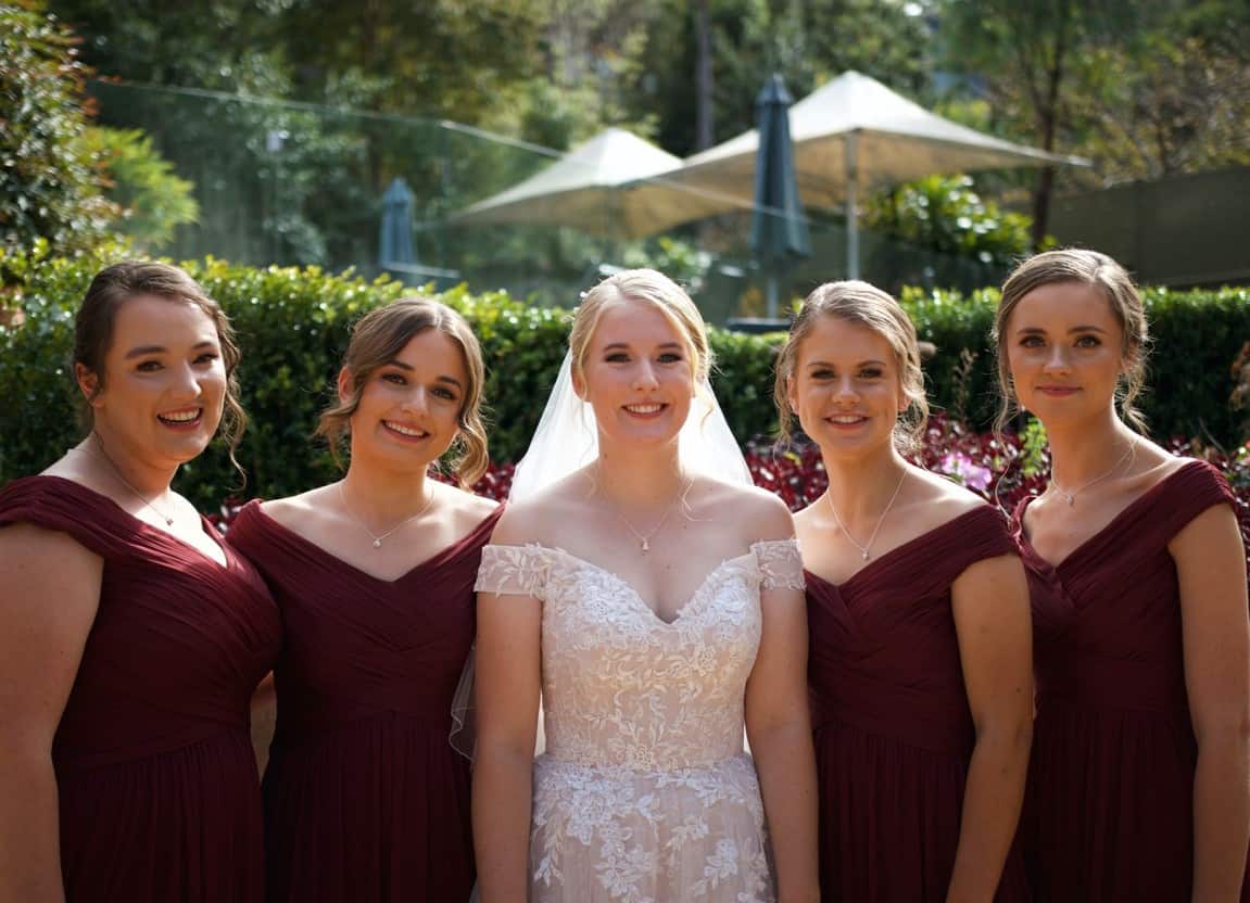 bride bridesmaids