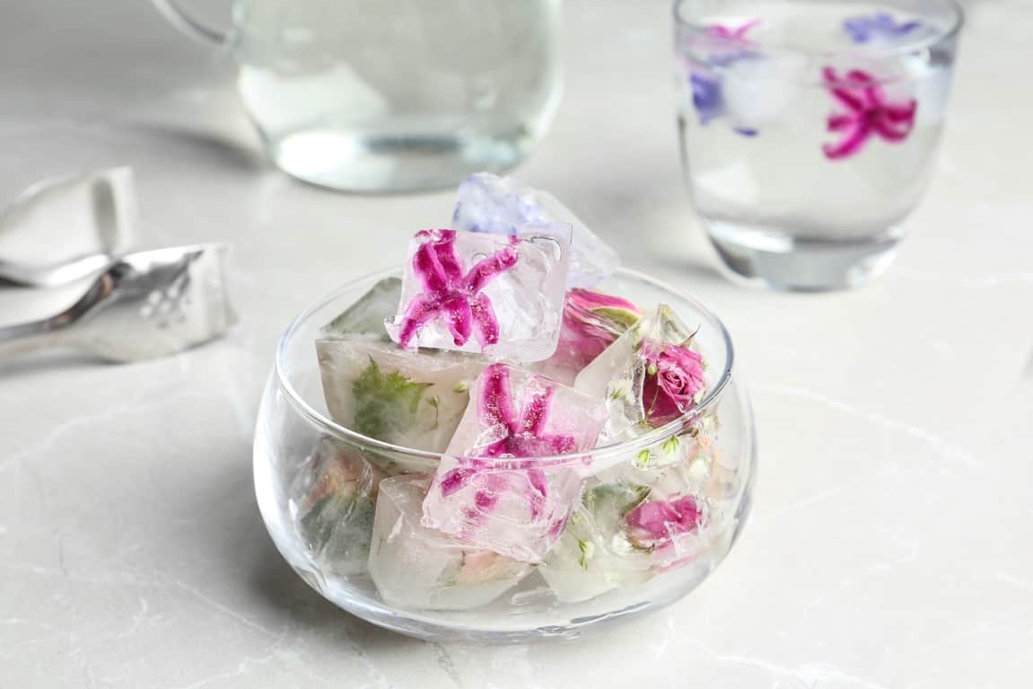 floral ice cubes