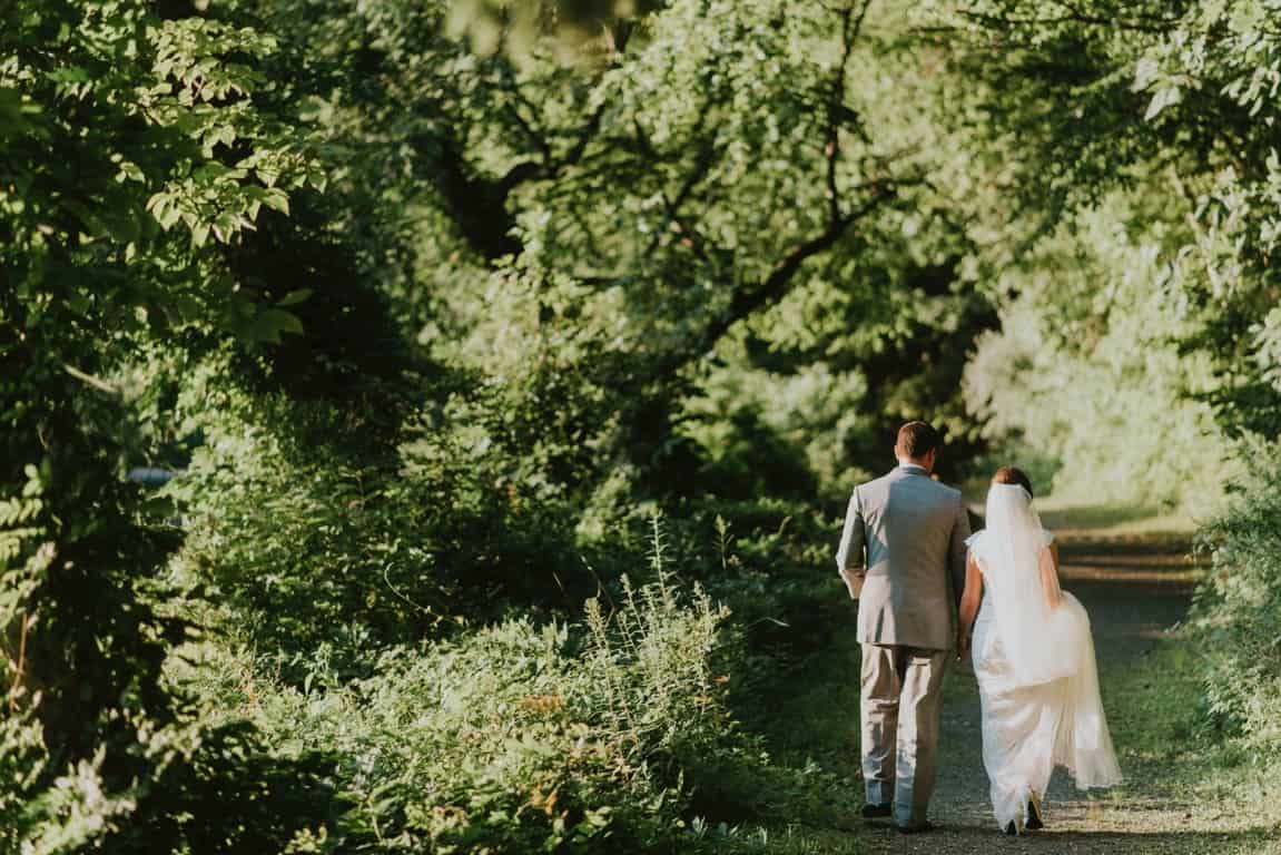 walking couple wedding