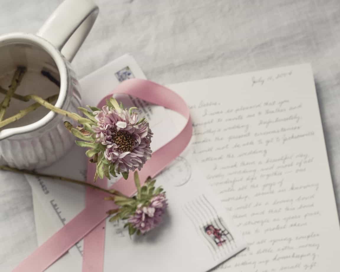 letter ribbon flowers