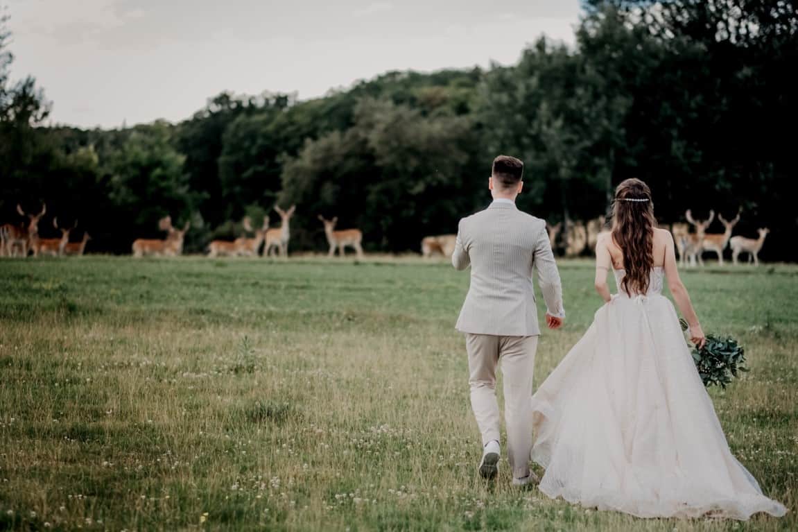 deer wedding couple