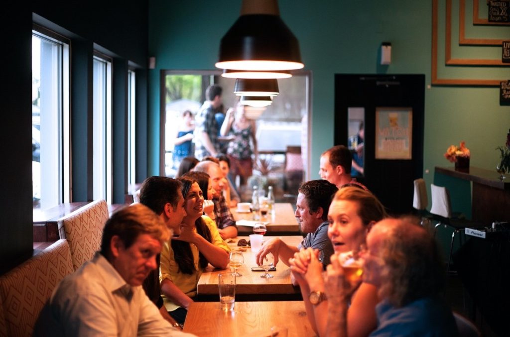 dinner at a restaurant