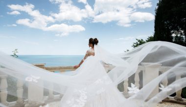 bride in a big white dress