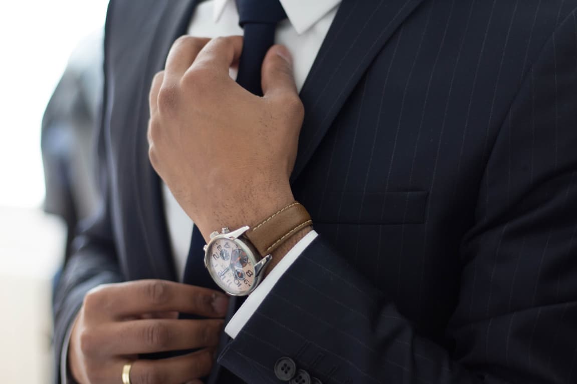 suit and a watch