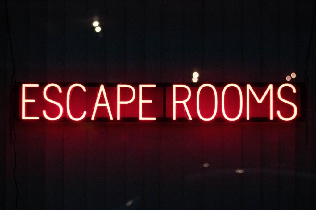 escape room neon sign