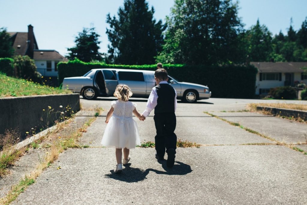 kids dressed up for wedding