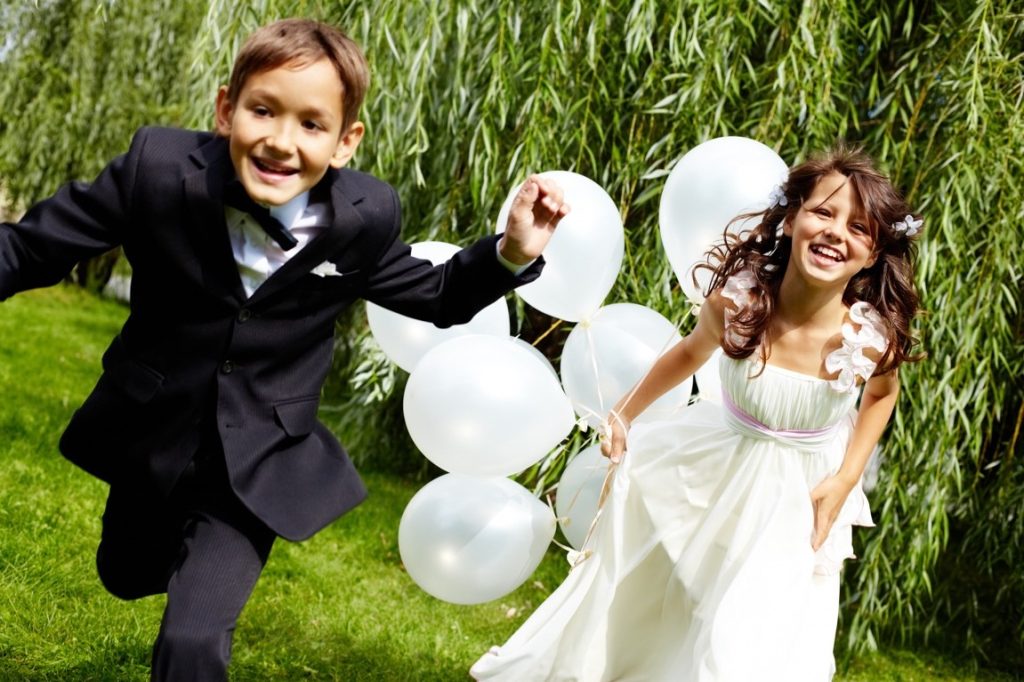 kids having fun in a wedding