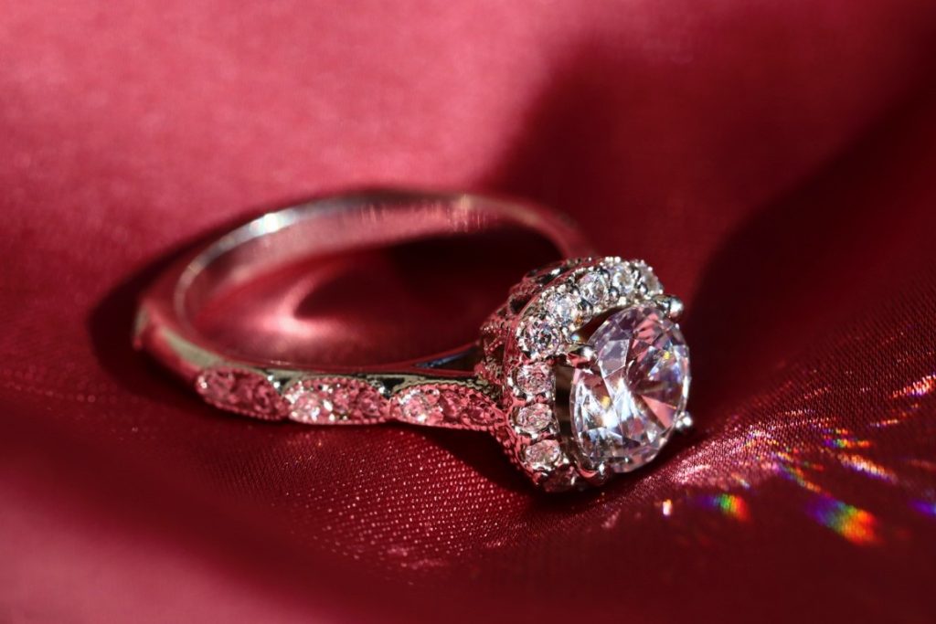 shimmering engagement ring