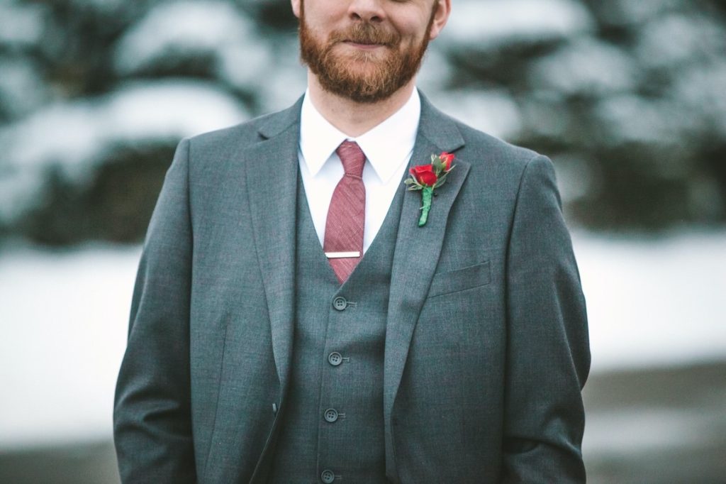 man wearing grey suit