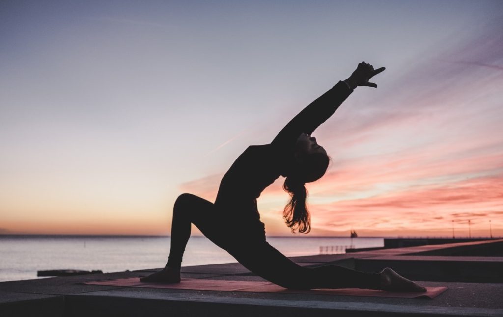 woman doing yoga