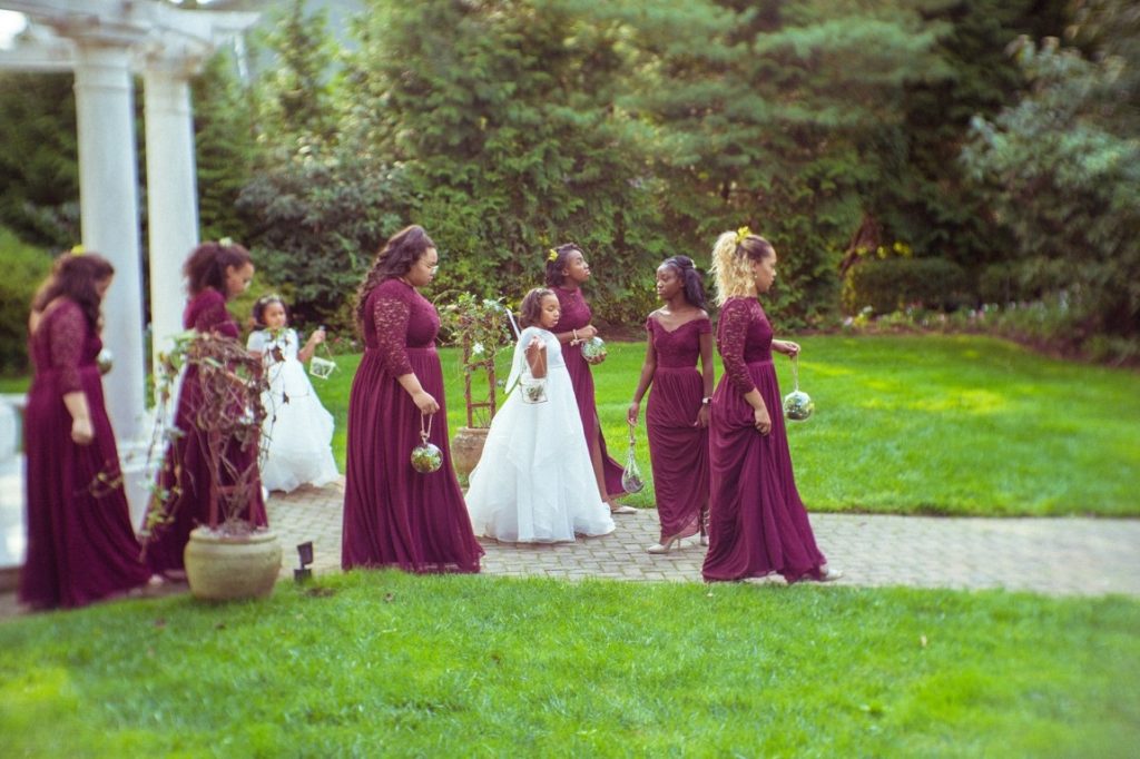 bridesmaid and flower girls