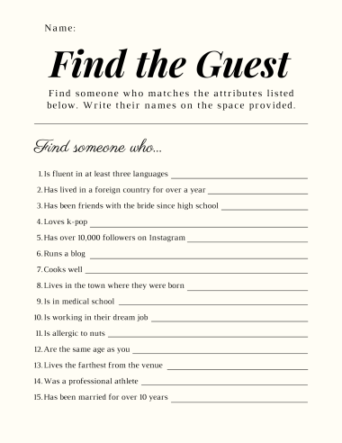 Find the Guest Bridal Shower Game (3 Free Printable PDFs)