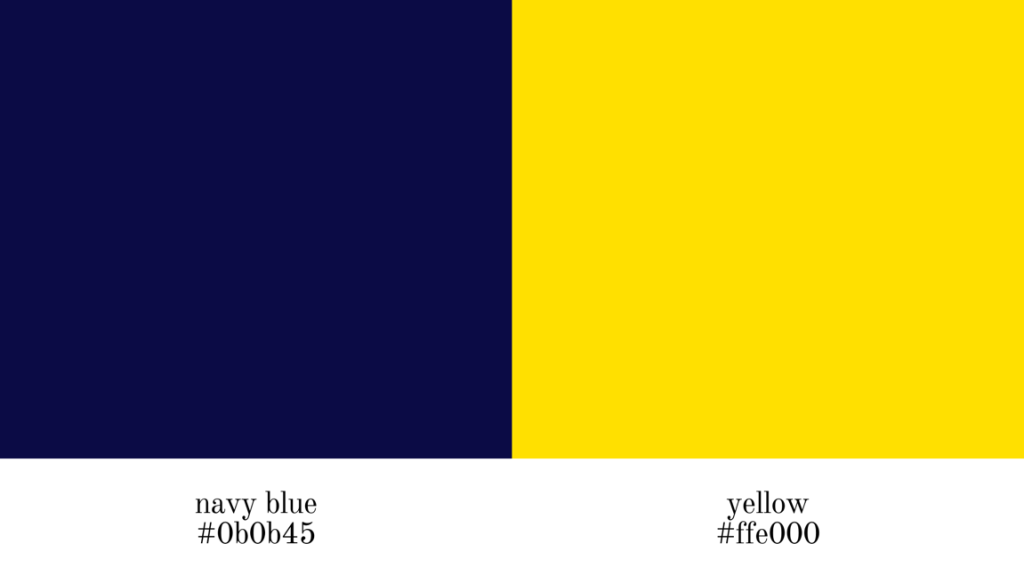 navy blue and yellow color code