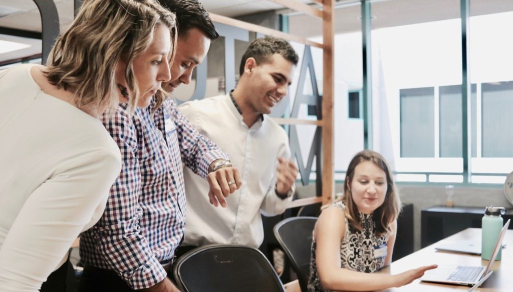 colleagues having a meeting