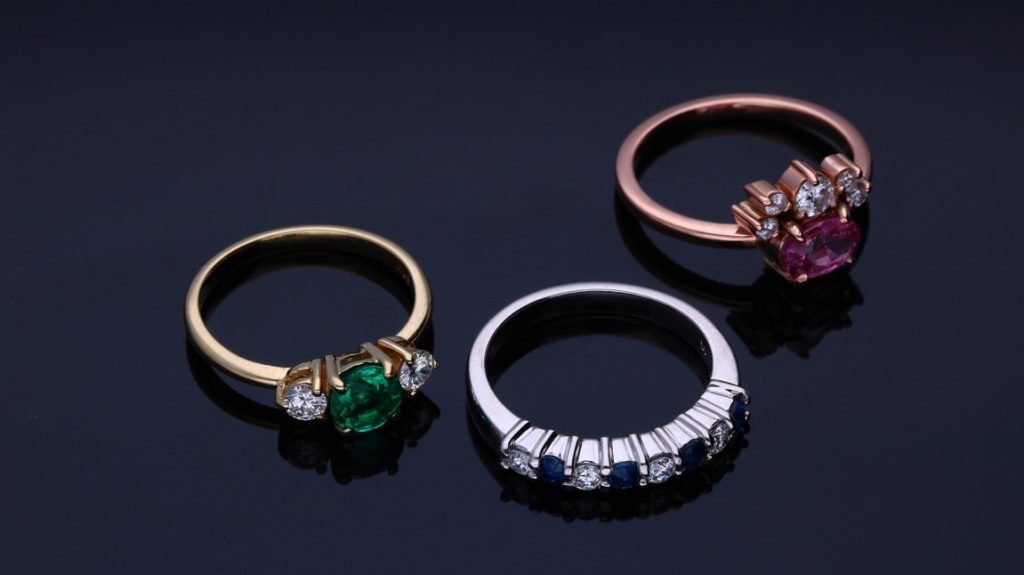 ring with different kinds of gemstones