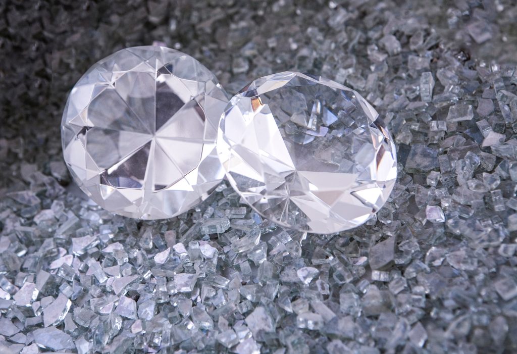 two huge diamonds