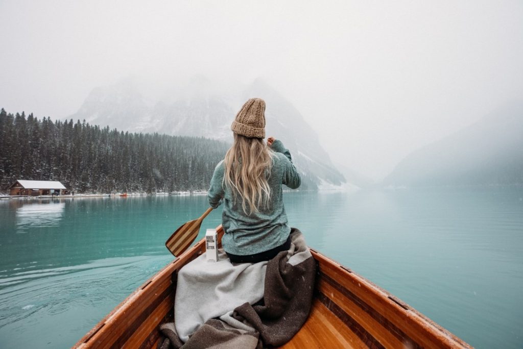 woman on a boat