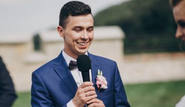 man speaking at a wedding