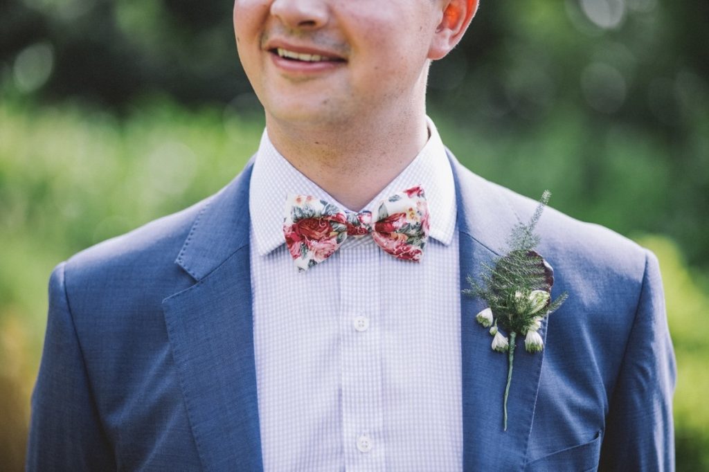 man with floral bowtie