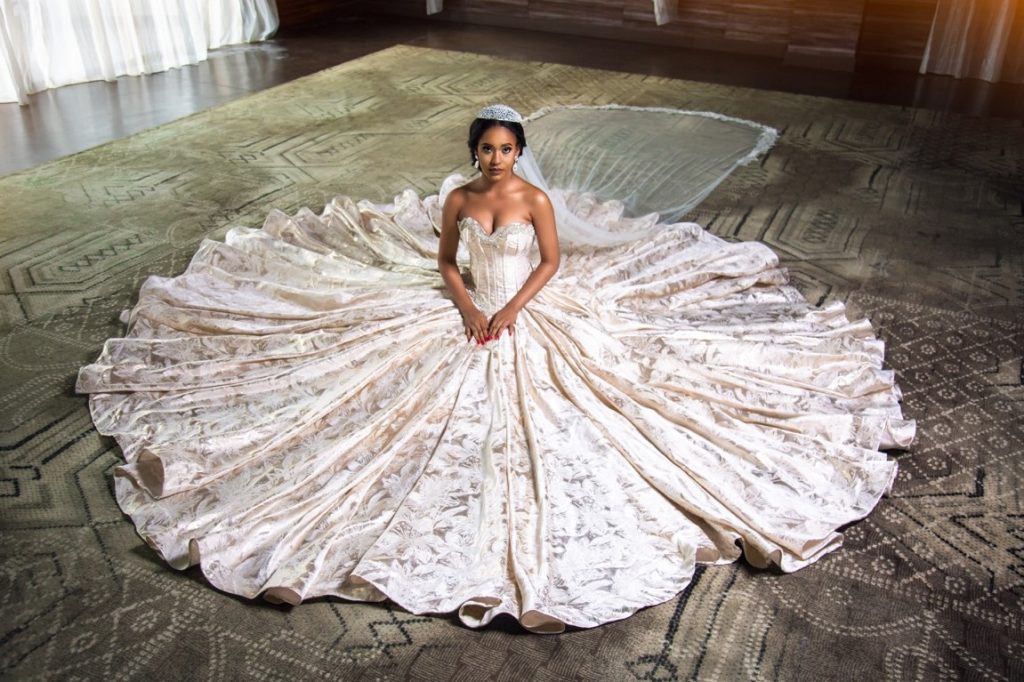 portrait of bride sitting