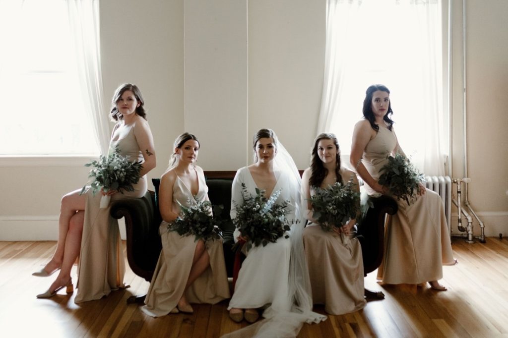 bride and her bridesmaids