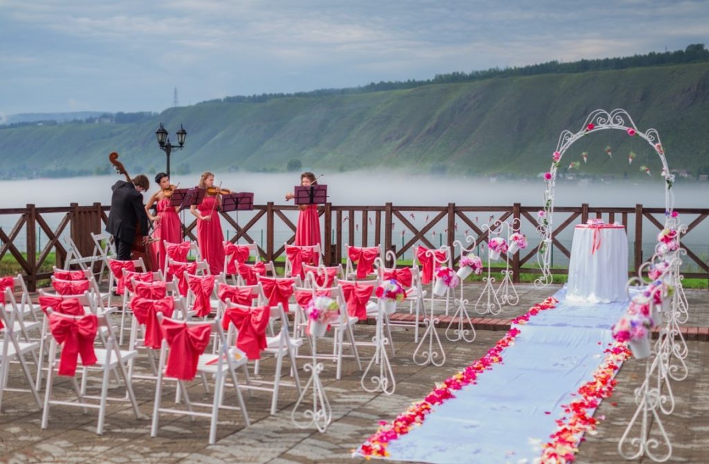 musicians performing for a wedding