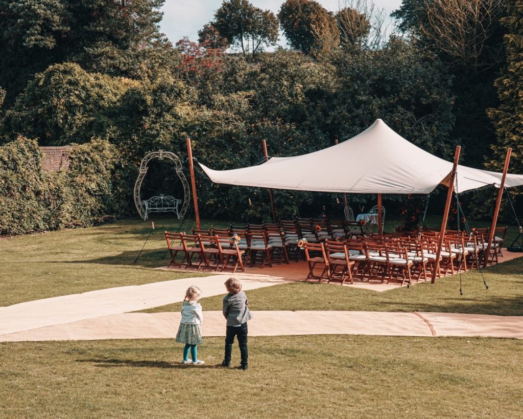toddlers in a wedding venue