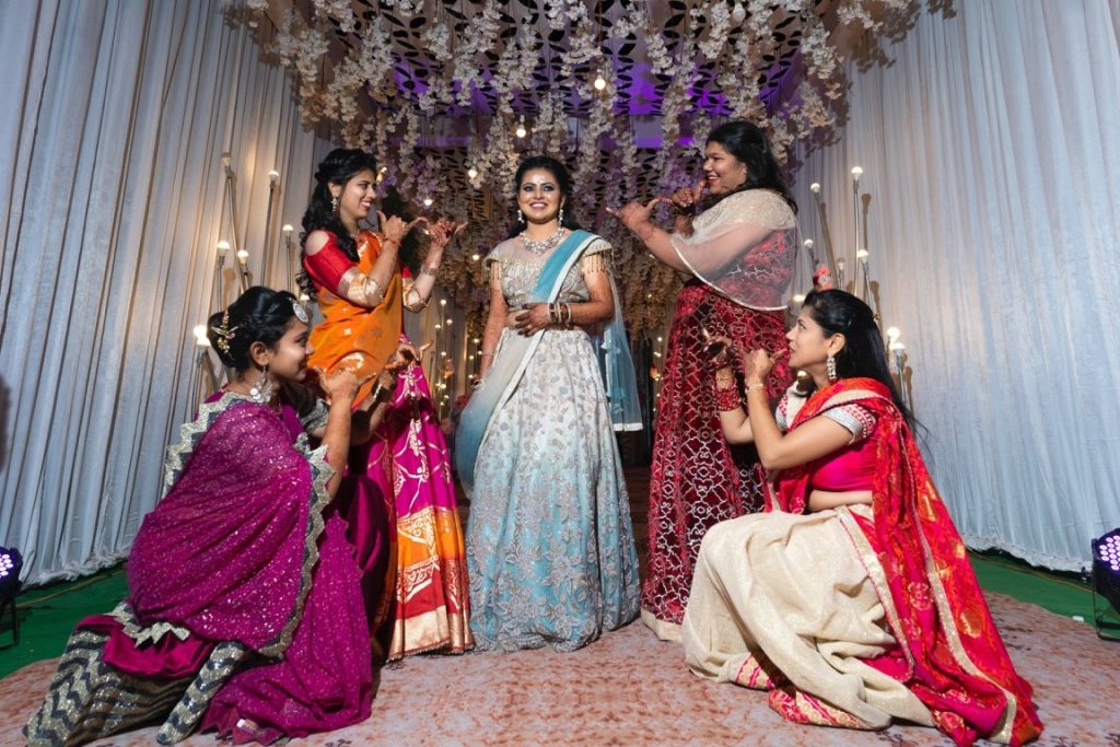 Pakistani bride with her bridesmaid