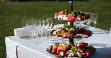 fruit display at a wedding reception