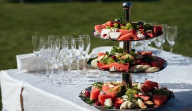 fruit display at a wedding reception