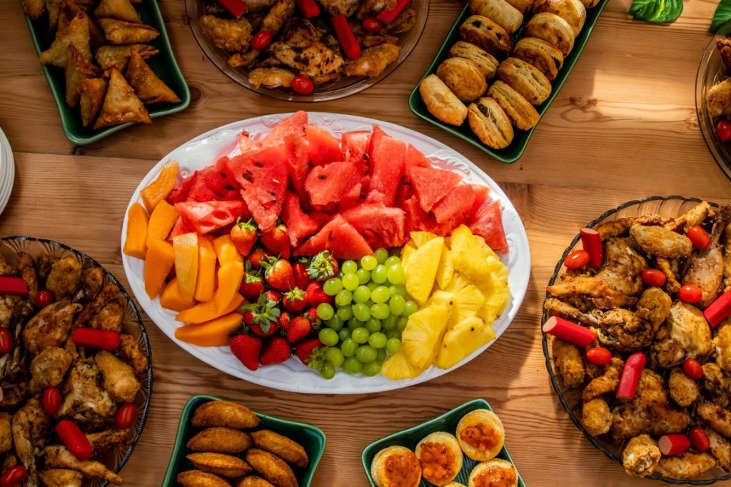 fruit display at the center of table