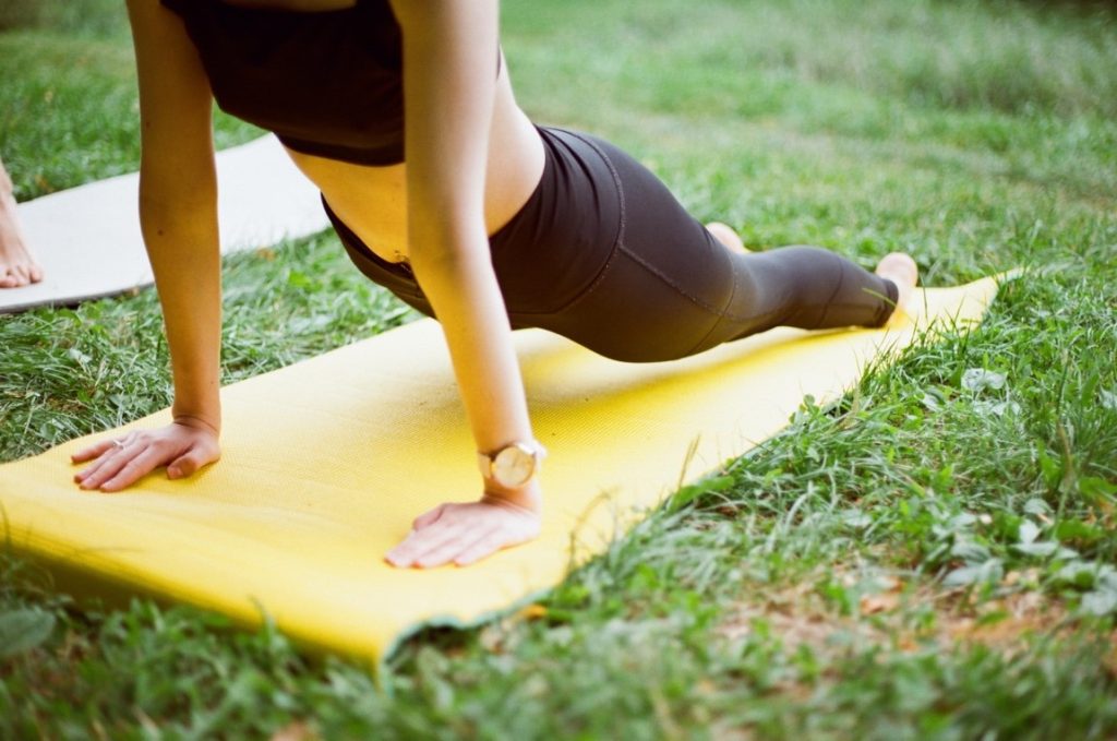 woman doing yoga