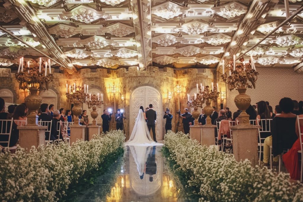 baby breath flower on the aisle