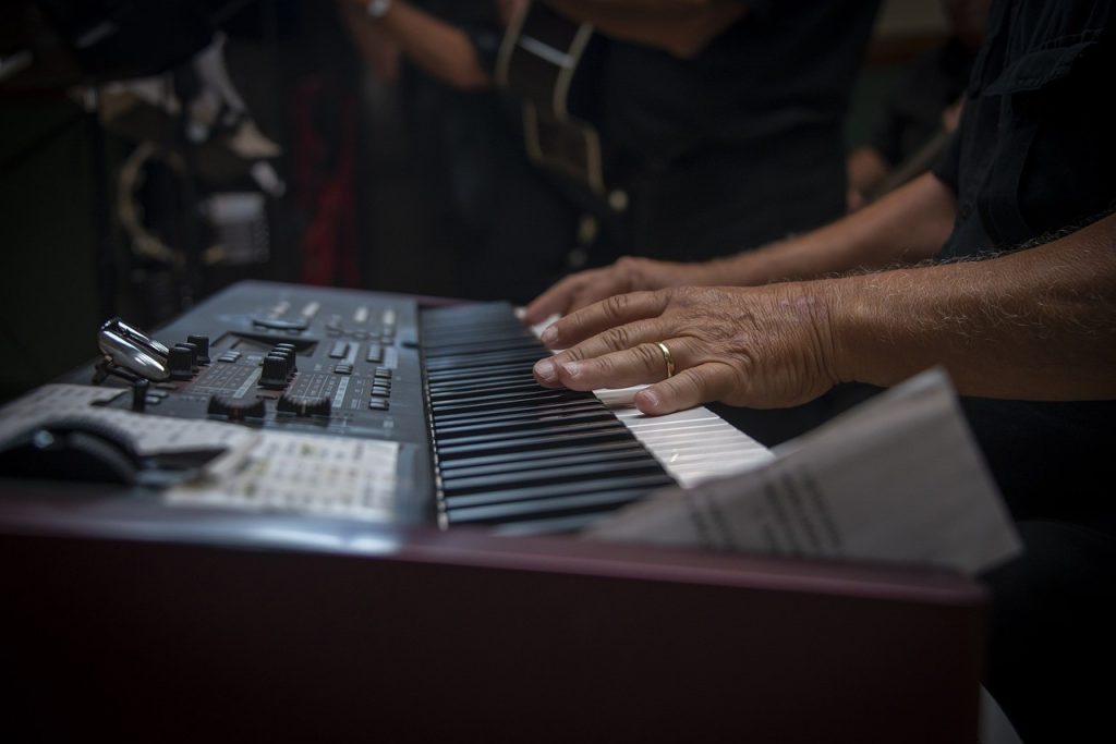 person playing the piano