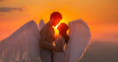 two person wearing angel costume