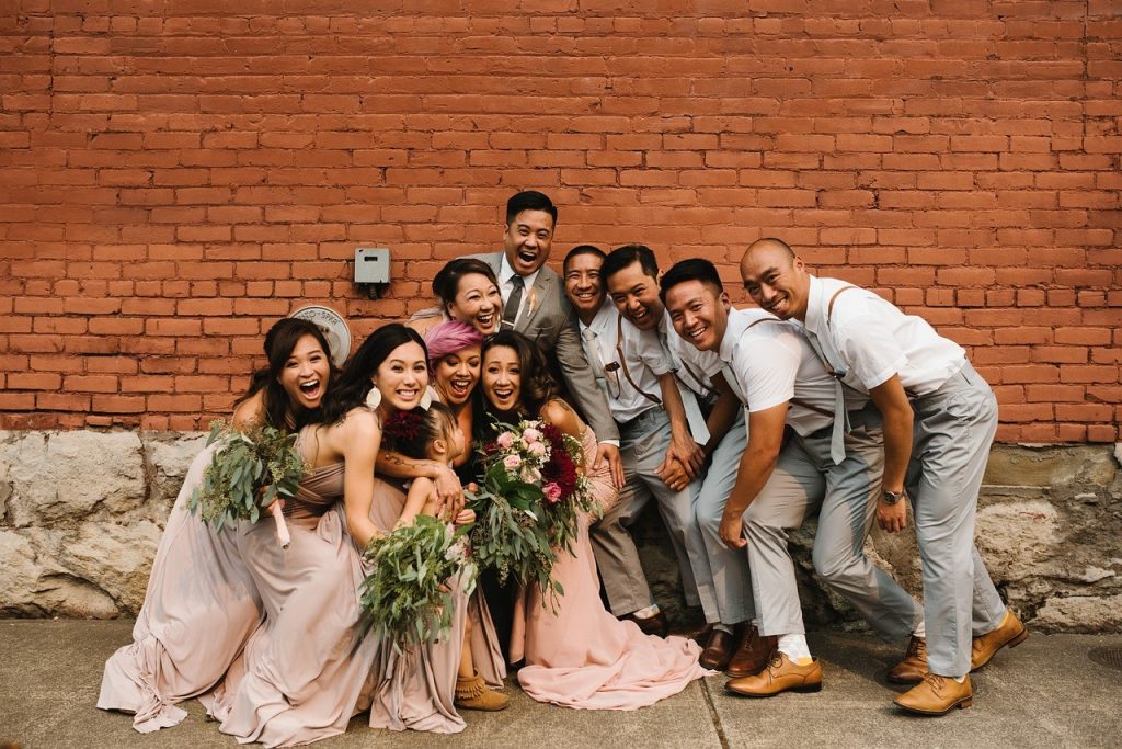 bridesmaid and groomsmen