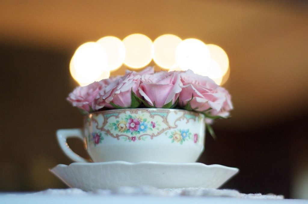 flowers on a tea cup