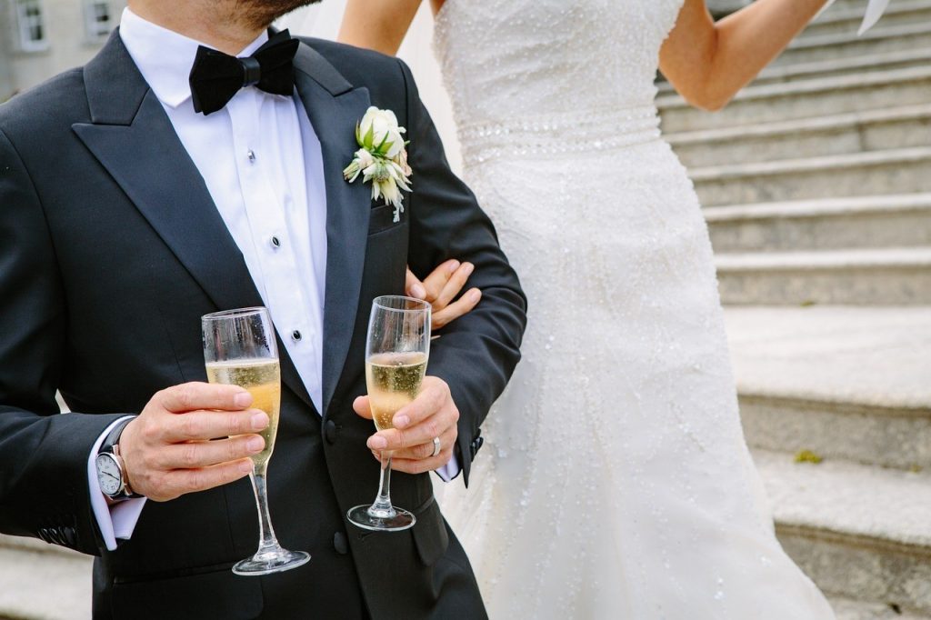 groom wearing tuxedo