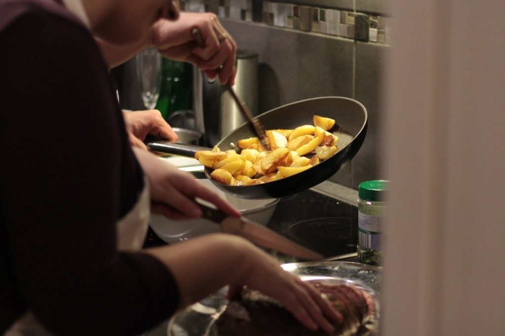 potatoes on a pan